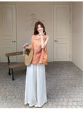 Freesia 2-Piece Orange Frog Button Cheongsam Top