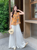 Honored 2-Piece Green Print Cheongsam Set