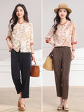 Dame Pink Yellow Pattern Cheongsam Top