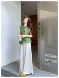 Honored 2-Piece Green Print Cheongsam Set