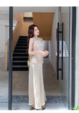 Quintina 2-Piece Satin Crochet Cheongsam Dress