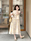 Pinnacle Milan Almond Floral Cheongsam Dress