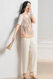 Beauty 2-Piece Green Wide-Leg Cheongsam Set