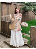 Polaris 2-Piece Gradient Print Cheongsam Set