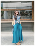 Queen 2-Piece Blue Print Cheongsam Set