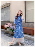 Lorelei Blue Floral Print Cheongsam Dress