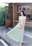 Majesty 2-Piece Embroidered Satin Cheongsam Set
