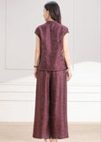 Imogen 2-Piece Plum Purple Khaki Cheongsam Set