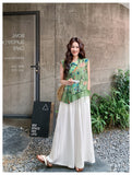 Zen 2-Piece Printed Top and Pants Set Cheongsam