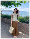 Eira 2-Piece Green Jacquard Vest Set Cheongsam