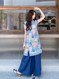Yvonne 2-Piece Floral Sleeveless Cheongsam Set