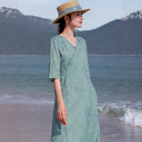 Deneb Pristine Embroidered Elegant Cheongsam Qipao Dress