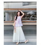 Natalia 2-Piece Lavender Chiffon Cheongsam Set