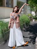 Carnelian 2-Piece Print Satin Cheongsam Set
