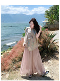 Anastasia 2-Piece Print Wide-Leg Cheongsam Set