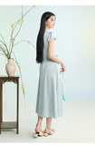 Delphine Lake Blue Fishtail Cheongsam Dress