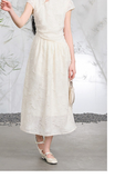 Satin Beige Floral Cut Cheongsam Dress