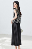 Zara 2-Piece Black Embroidered Cheongsam Set