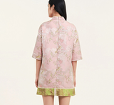 Plum Chinese Style Floral Cheongsam Dress