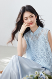 Magnolia 2-Piece Morning Mist Blue Lace Cheongsam