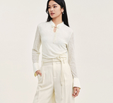 Renowned Cloud White Chiffon Cheongsam Top