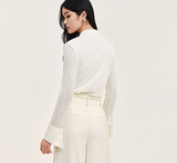 Renowned Cloud White Chiffon Cheongsam Top