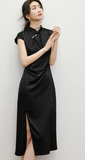 Yuan Sheer Modern Lavender Cheongsam Qipao Dress