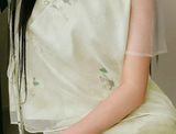 Raya Early Green Flower Cheongsam Top