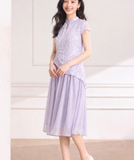 Hematite Light Sky Blue Cheongsam Dress
