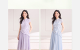 Hematite Light Sky Blue Cheongsam Dress