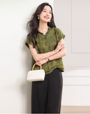 Hortensia 2-Piece Yellow Green Pattern Cheongsam Set