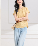 Melisande Peach Pink Jacquard Cheongsam Top