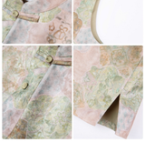 Haute 2-Piece Green Rice Pattern Cheongsam Set