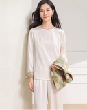 Haute 2-Piece Green Rice Pattern Cheongsam Set