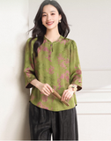 Azalea Floral Print Relaxed Cheongsam Top