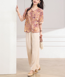 Larimar 2-Piece Light Purple Floral Cheongsam Set