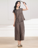Odette 2-Piece Rose Brown Red Cheongsam Set