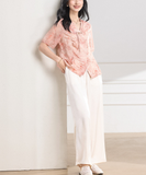 Betelgeuse 2-Piece Green Pink Wide-Leg Cheongsam Set