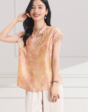 Theodora Yellow Green Short Sleeve Cheongsam Top