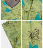 Glimmer Green Blue Pattern Cheongsam Top