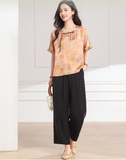 Shimmer 2-Piece Light Green Floral Cheongsam Set
