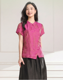 Kiara Dragon Fruit Short Sleeve Cheongsam Top