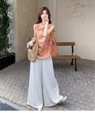 Freesia 2-Piece Orange Frog Button Cheongsam Top