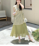 Elegance 2-Piece Green Jacquard Cheongsam Set
