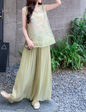 Bianca 2-Piece Embroidered Top and Pants Cheongsam