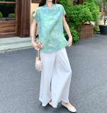 Flora 2-Piece Green Floral Cheongsam Set
