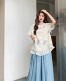 Brilliance 2-Piece Embroidered Floral Cheongsam Set