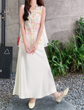 Josephina 2-Piece Embroidered Vest Skirt Set Cheongsam