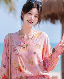 Estate 2-Piece Printed Balloon Sleeve Set Cheongsam