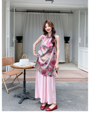 Ruby 2-Piece Floral Print Vest Set Cheongsam